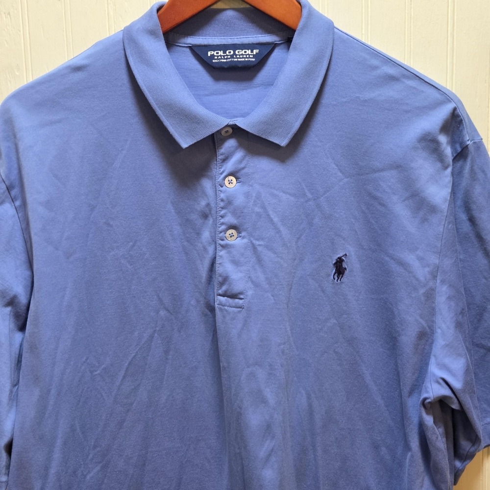 Polo Golf Ralph Lauren Polo Shirt Mens L Blue Short Sleeve Roanoke Country‎ Club